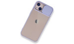 Newface iPhone 13 Mini Kılıf Palm Buzlu Kamera Sürgülü Silikon - Lila