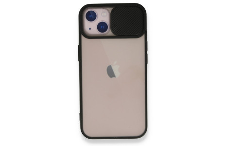 Newface iPhone 13 Mini Kılıf Palm Buzlu Kamera Sürgülü Silikon - Siyah
