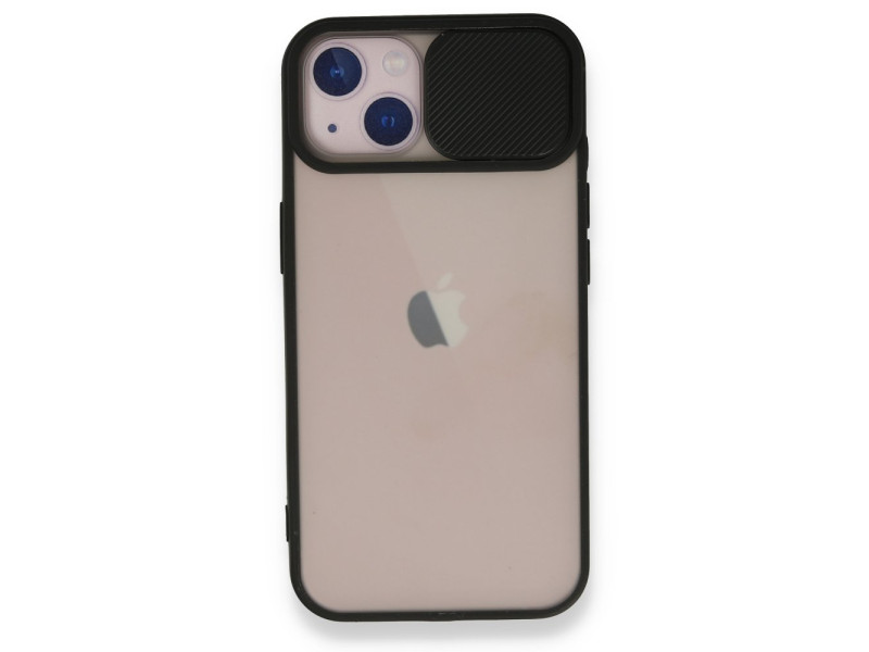 Newface iPhone 13 Mini Kılıf Palm Buzlu Kamera Sürgülü Silikon - Siyah