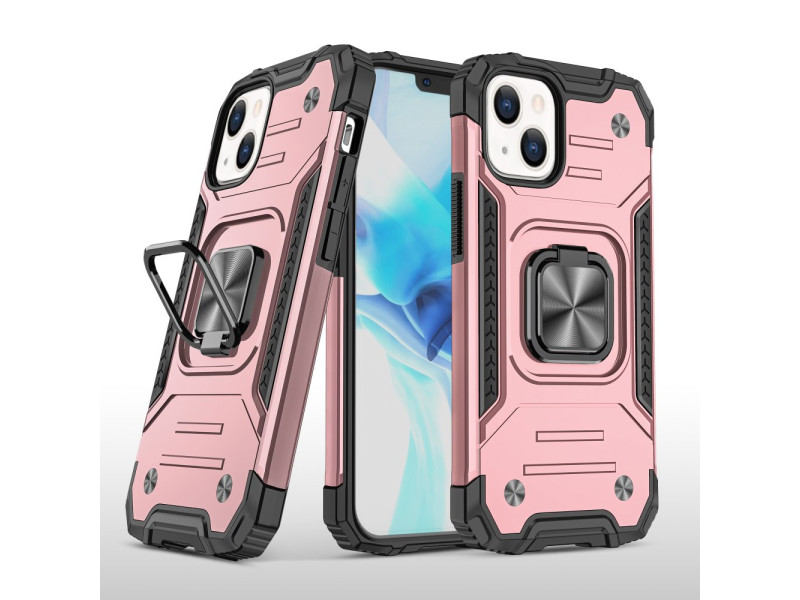Newface iPhone 13 Mini Kılıf Zegna Yüzüklü Silikon Kapak - Rose