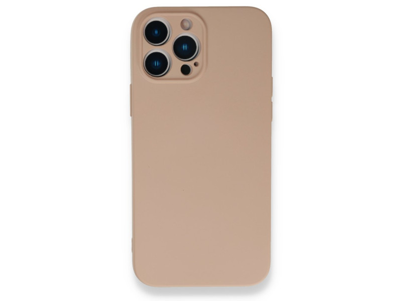 Newface iPhone 13 Pro Kılıf Nano içi Kadife Silikon - Pudra