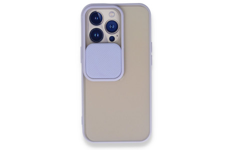 Newface iPhone 13 Pro Kılıf Palm Buzlu Kamera Sürgülü Silikon - Lila