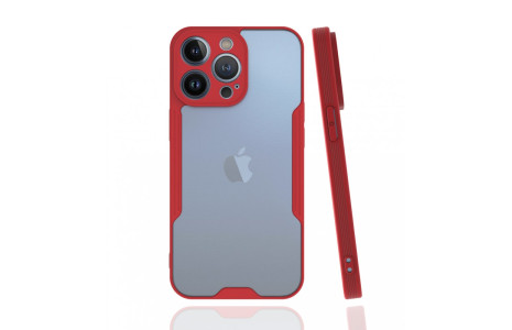 Newface iPhone 13 Pro Kılıf Platin Silikon - Kırmızı