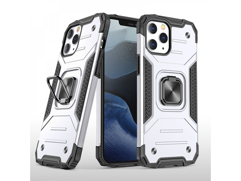 Newface iPhone 13 Pro Kılıf Zegna Yüzüklü Silikon Kapak - Gümüş