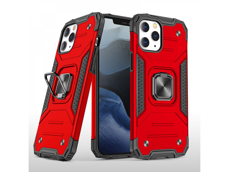 Newface iPhone 13 Pro Kılıf Zegna Yüzüklü Silikon Kapak - Kırmızı
