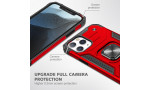 Newface iPhone 13 Pro Kılıf Zegna Yüzüklü Silikon Kapak - Kırmızı