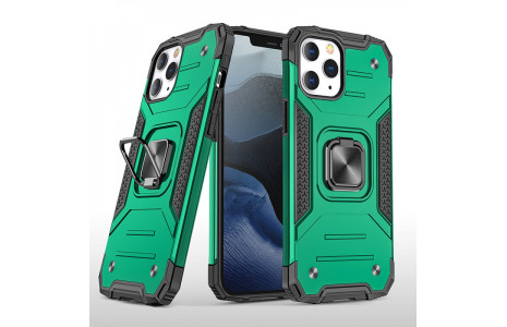Newface iPhone 13 Pro Kılıf Zegna Yüzüklü Silikon Kapak - Koyu Yeşil