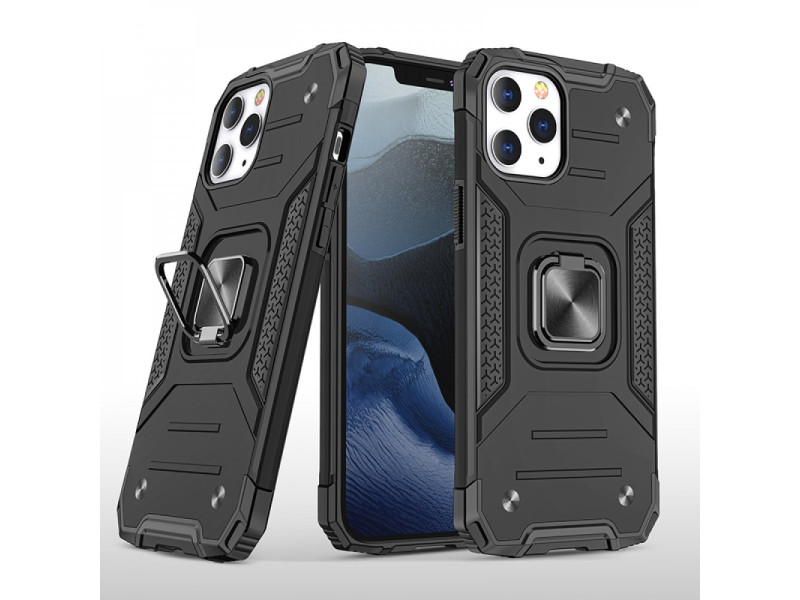 Newface iPhone 13 Pro Kılıf Zegna Yüzüklü Silikon Kapak - Siyah
