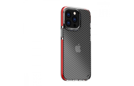 Newface iPhone 13 Pro Max Kılıf Bambi Karbon Silikon - Kırmızı