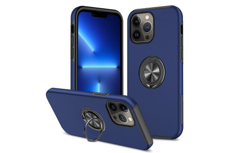 Newface iPhone 13 Pro Max Kılıf Elit Yüzüklü Kapak - Lacivert