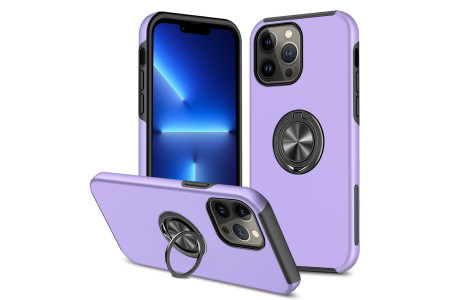 Newface iPhone 13 Pro Max Kılıf Elit Yüzüklü Kapak - Mor