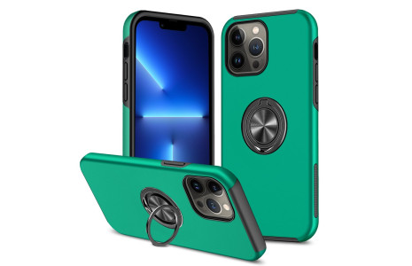Newface iPhone 13 Pro Max Kılıf Elit Yüzüklü Kapak - Yeşil