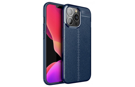 Newface iPhone 13 Pro Max Kılıf Focus Derili Silikon - Lacivert