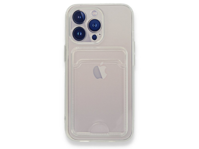 Newface iPhone 13 Pro Max Kılıf Kart Şeffaf Silikon - Şeffaf