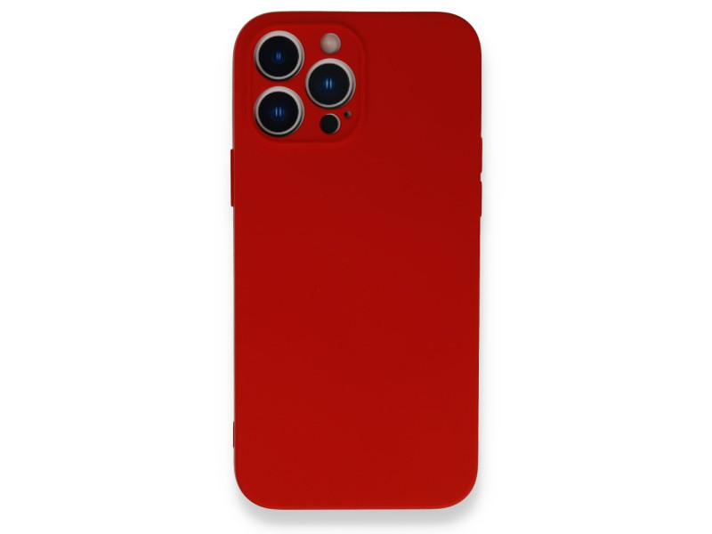 Newface iPhone 13 Pro Max Kılıf Nano içi Kadife Silikon - Kırmızı