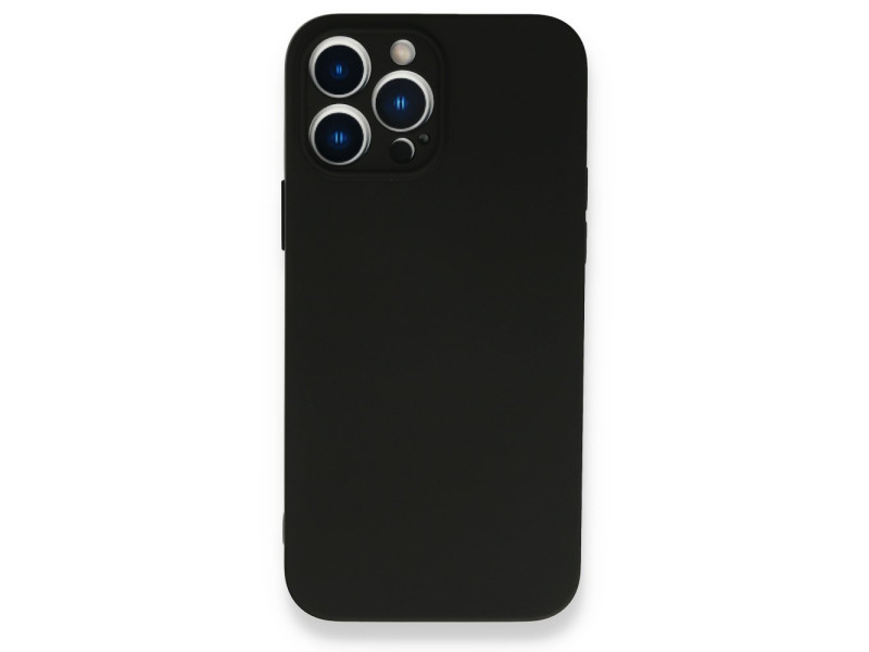 Newface iPhone 13 Pro Max Kılıf Nano içi Kadife Silikon - Siyah
