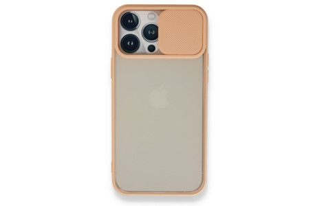 Newface iPhone 13 Pro Max Kılıf Palm Buzlu Kamera Sürgülü Silikon - Pembe