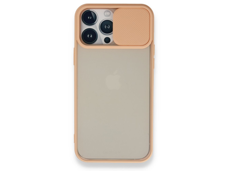 Newface iPhone 13 Pro Max Kılıf Palm Buzlu Kamera Sürgülü Silikon - Pembe
