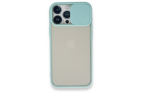 Newface iPhone 13 Pro Max Kılıf Palm Buzlu Kamera Sürgülü Silikon - Turkuaz