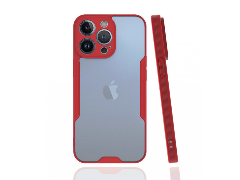 Newface iPhone 13 Pro Max Kılıf Platin Silikon - Kırmızı