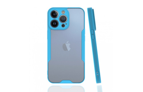 Newface iPhone 13 Pro Max Kılıf Platin Silikon - Mavi