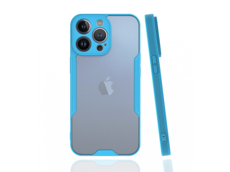 Newface iPhone 13 Pro Max Kılıf Platin Silikon - Mavi