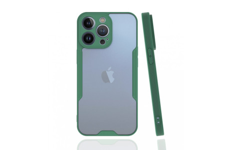 Newface iPhone 13 Pro Max Kılıf Platin Silikon - Yeşil