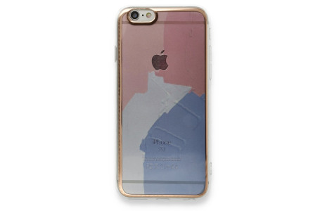 Newface iPhone 6 Kılıf Çiçekli Silikon - Pembe - Mavi