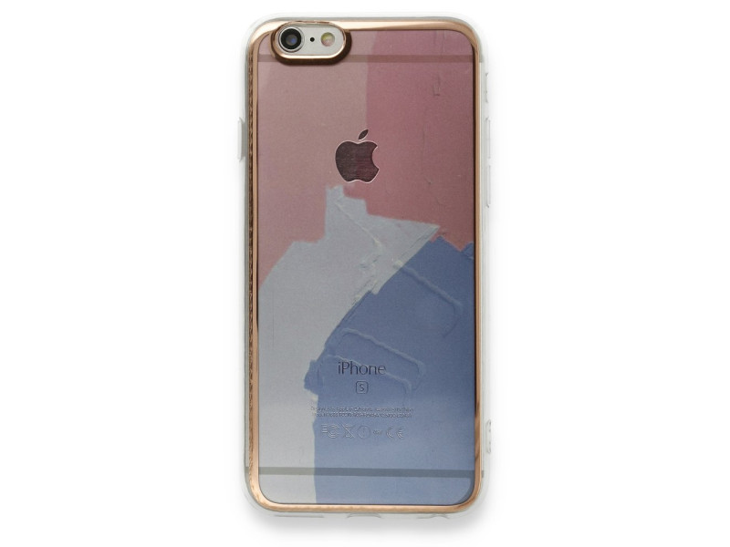 Newface iPhone 6 Kılıf Çiçekli Silikon - Pembe - Mavi