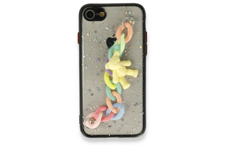 Newface iPhone 7 Kılıf Ayıcıklı Silikon - Siyah
