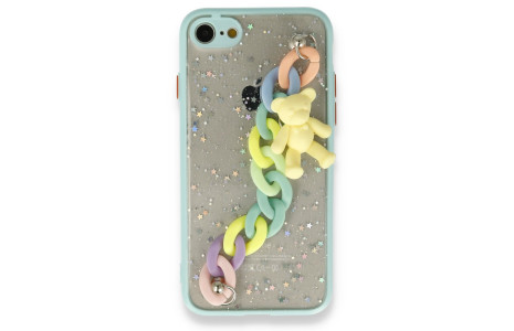 Newface iPhone 7 Kılıf Ayıcıklı Silikon - Yeşil