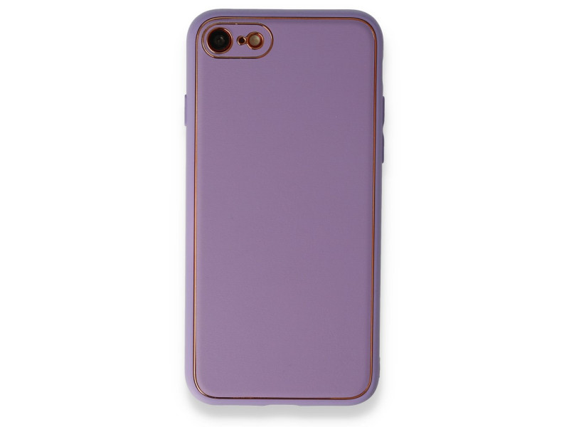 Newface iPhone 7 Kılıf Coco Deri Silikon Kapak - Lila
