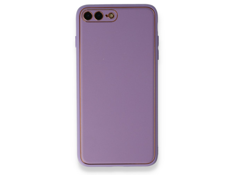 Newface iPhone 7 Plus Kılıf Coco Deri Silikon Kapak - Lila