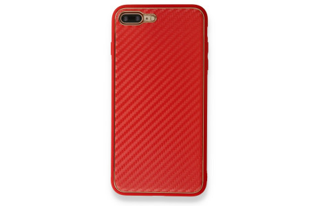 Newface iPhone 7 Plus Kılıf Coco Karbon Silikon - Kırmızı