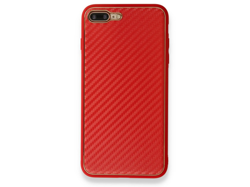 Newface iPhone 7 Plus Kılıf Coco Karbon Silikon - Kırmızı
