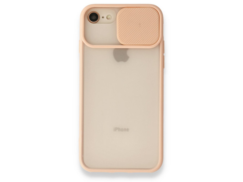 Newface iPhone SE 2020 Kılıf Palm Buzlu Kamera Sürgülü Silikon - Pembe