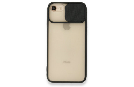 Newface iPhone SE 2020 Kılıf Palm Buzlu Kamera Sürgülü Silikon - Siyah