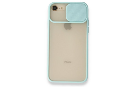Newface iPhone SE 2020 Kılıf Palm Buzlu Kamera Sürgülü Silikon - Turkuaz
