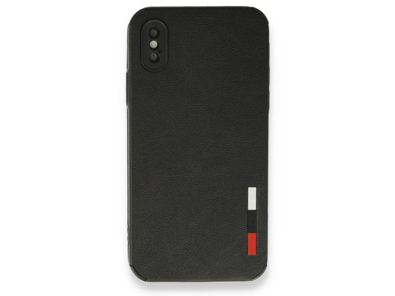 Newface iPhone X Kılıf Loop Deri Silikon - Siyah