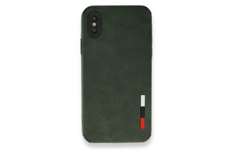 Newface iPhone X Kılıf Loop Deri Silikon - Yeşil