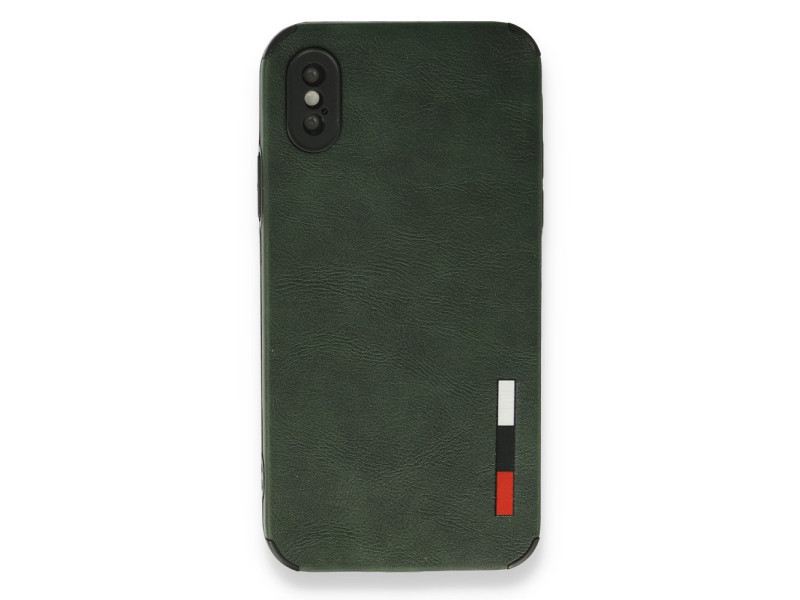 Newface iPhone X Kılıf Loop Deri Silikon - Yeşil
