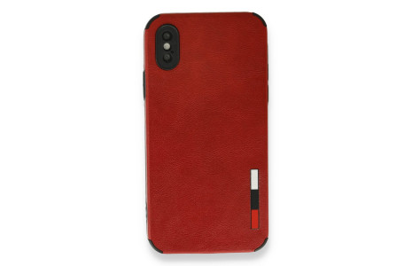 Newface iPhone XS Kılıf Loop Deri Silikon - Kırmızı