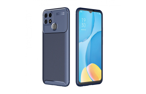 Newface Oppo A15S Kılıf Focus Karbon Silikon - Lacivert