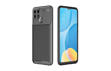 Newface Oppo A15S Kılıf Focus Karbon Silikon - Siyah
