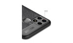 Newface Oppo A15S Kılıf Focus Derili Silikon - Siyah