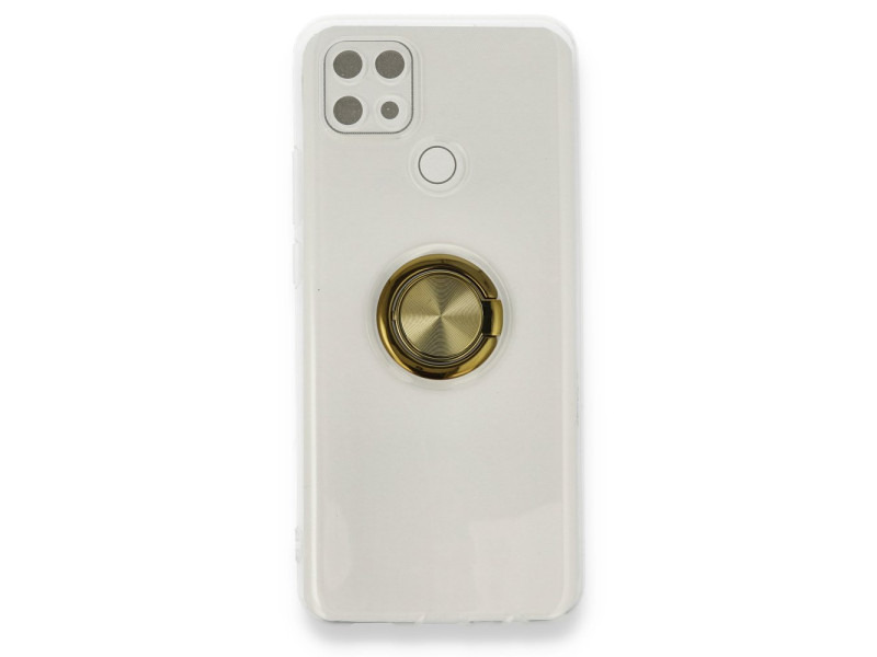 Newface Oppo A15S Kılıf Gros Yüzüklü Silikon - Gold