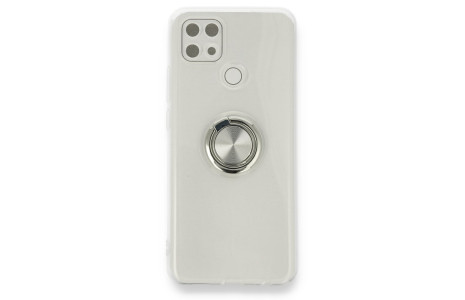 Newface Oppo A15S Kılıf Gros Yüzüklü Silikon - Gümüş