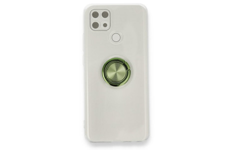 Newface Oppo A15S Kılıf Gros Yüzüklü Silikon - Yeşil