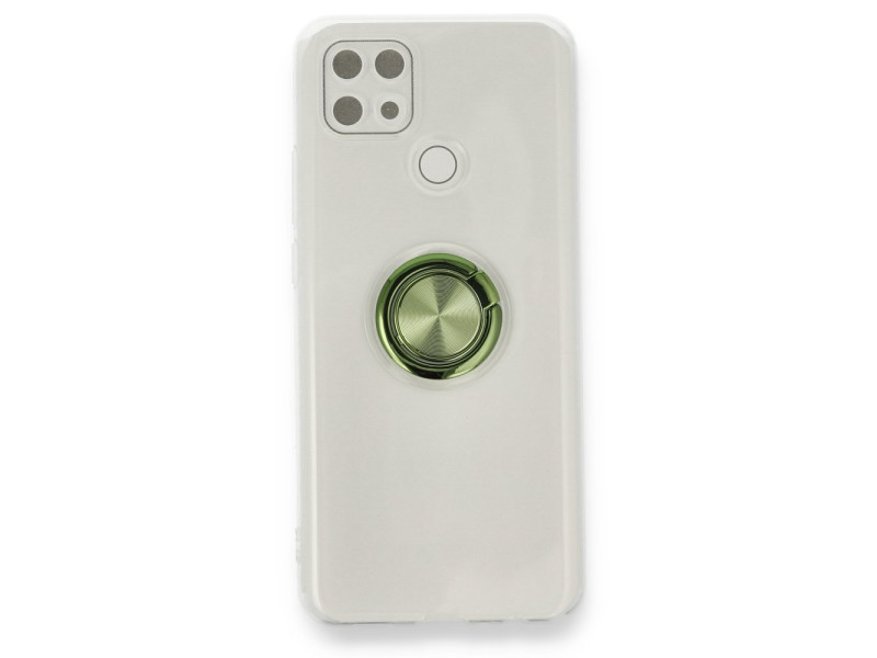 Newface Oppo A15S Kılıf Gros Yüzüklü Silikon - Yeşil