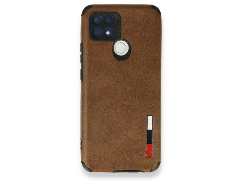Newface Oppo A15 Kılıf Loop Deri Silikon - Kahverengi